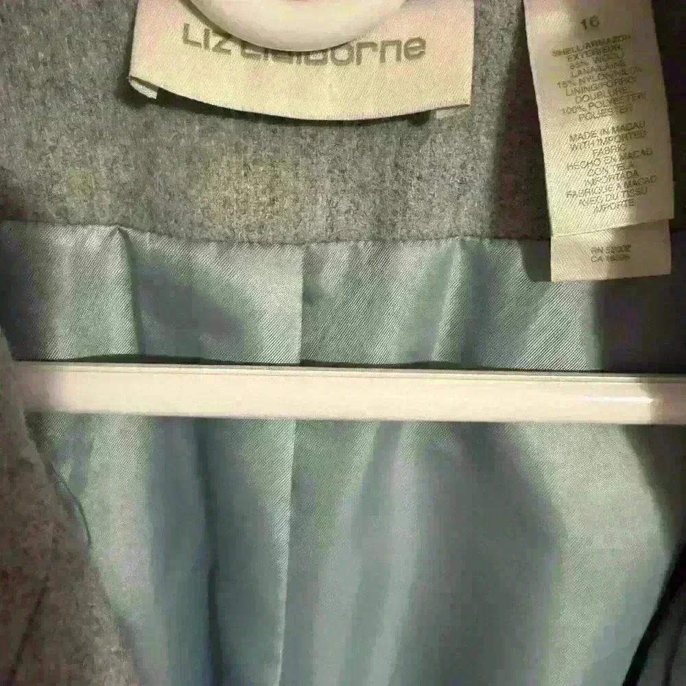 Liz Claiborne wool lined coat EUC size 16 - Picture 2 of 3